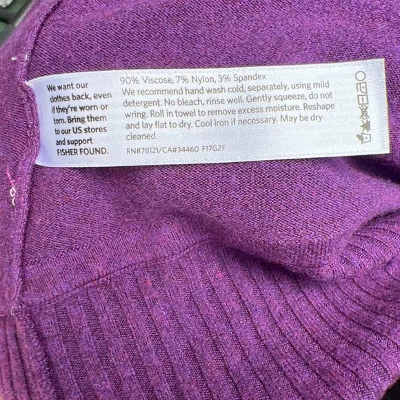 Eileen Fisher Oversize Sweater Pullover Stretchy Long Sleeve Purple Size L - Picture 6 of 7